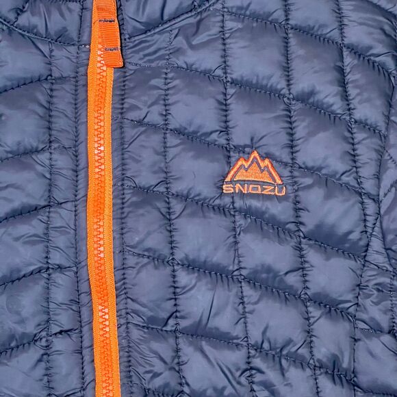 Snozu Boys Glacier Shield Quilted Jacket Dark Grey Spicy Orange 6/7 - Picture 2 of 3